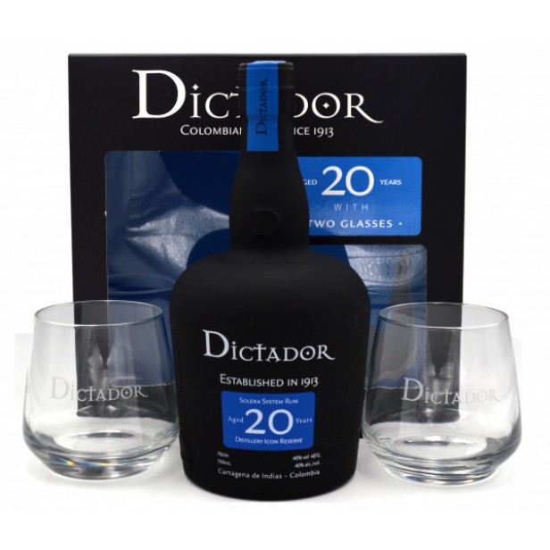 Rom Dictador 20 ani + doua pahare
