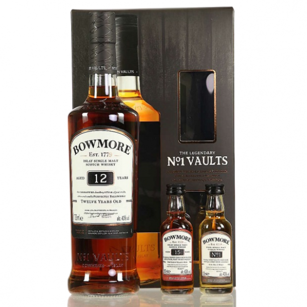 Whisky Bowmore 12 ani The Legendary No 1 Vaults + Minis